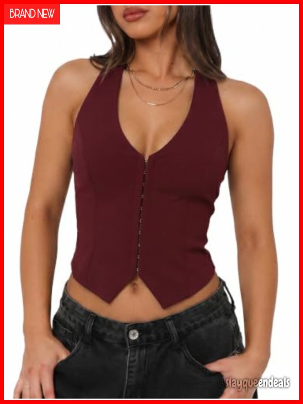 Sexy Backless Halter V-Neck Tank Top Lace Up Going Out
